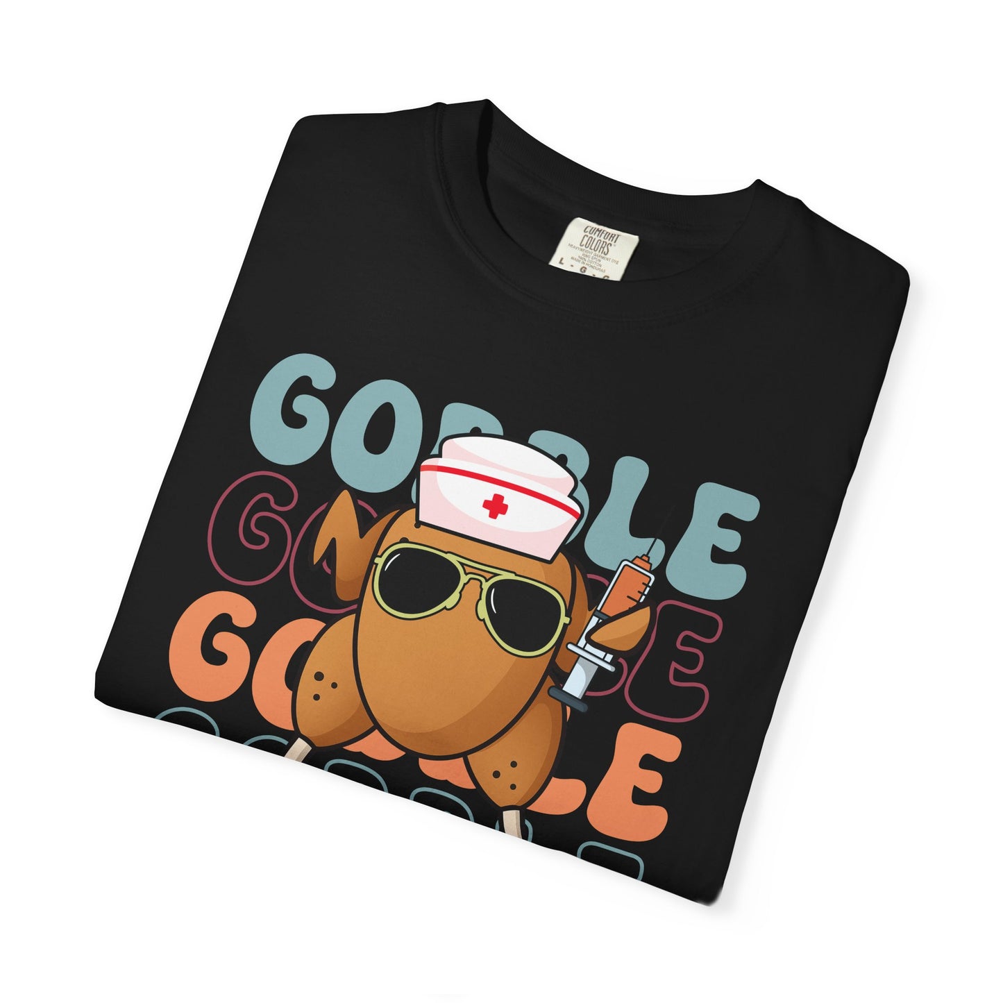 Funny gobble gobble turkey  Thanksgiving Comfort colors tshirt