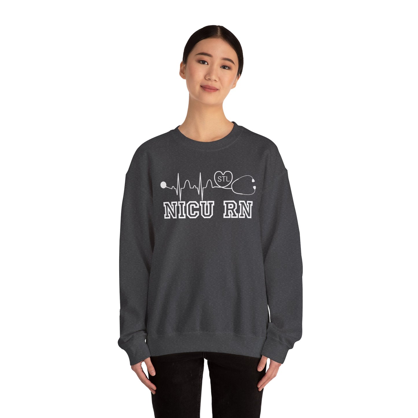STL NICU RN Comfy Gildan Sweatshirt, EKG STL  love, wear out or at work!