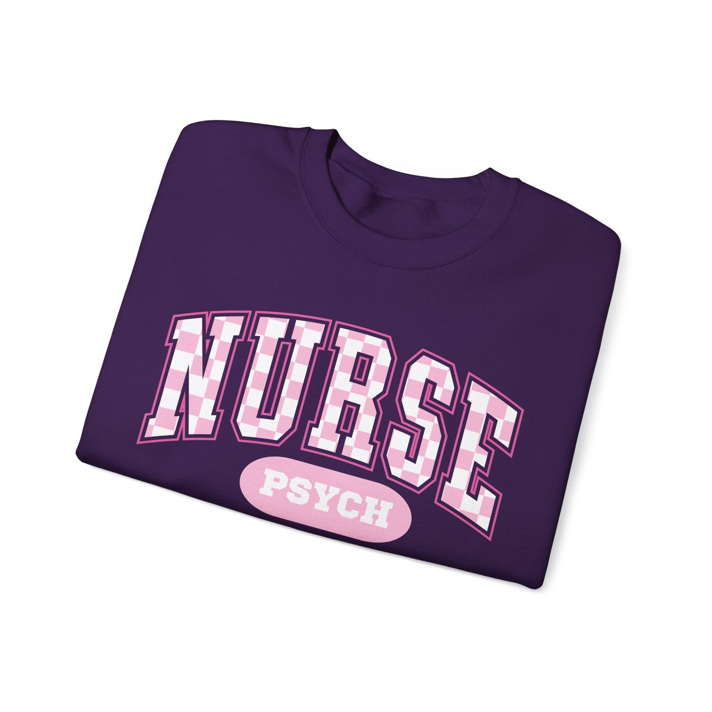 Psych Nurse Retro Checkered Varsity Letter Nurse Sweatshirt