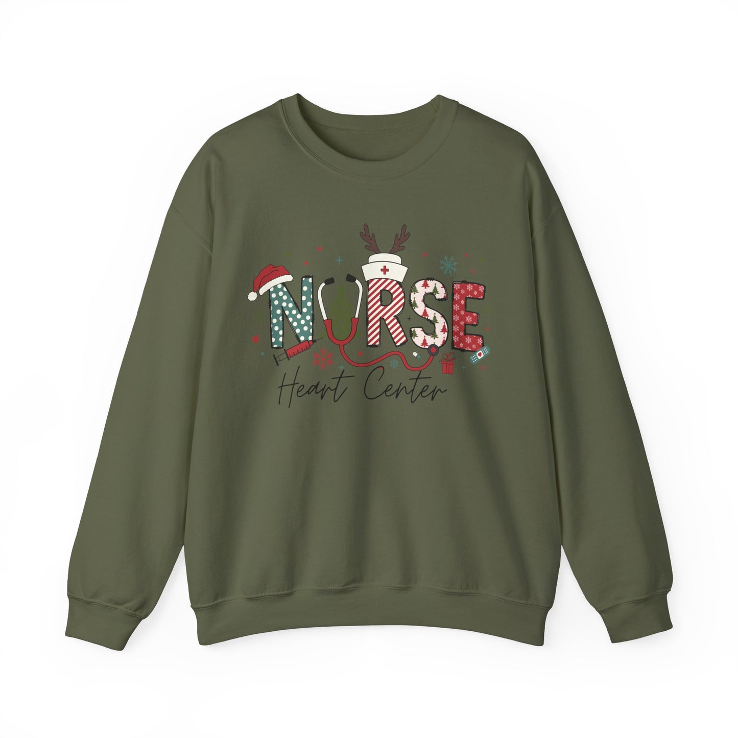 Heart Center Christmas Sweatershirt, cardiac crew Crew,emergency nurse festive sweatshirt, Gift for Nurse