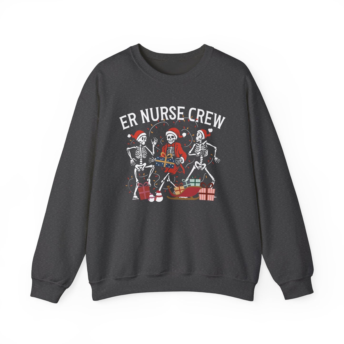 Funny nurse Christmas sweatshirt, Skeleton nurse, ER Nurse Christmas sweater, night Nurse,  perfect for groups!