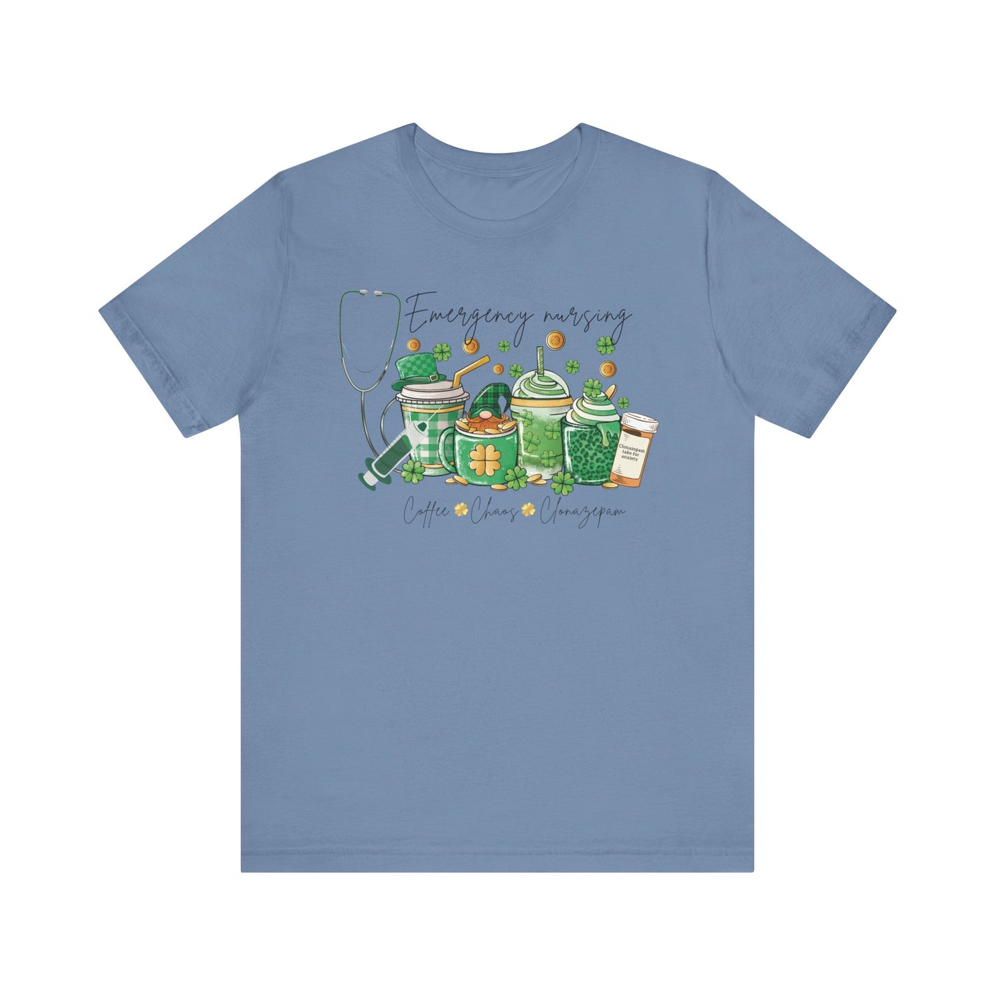 Emergency nurse Coffee Chaos St Patrick’s Day Shirt