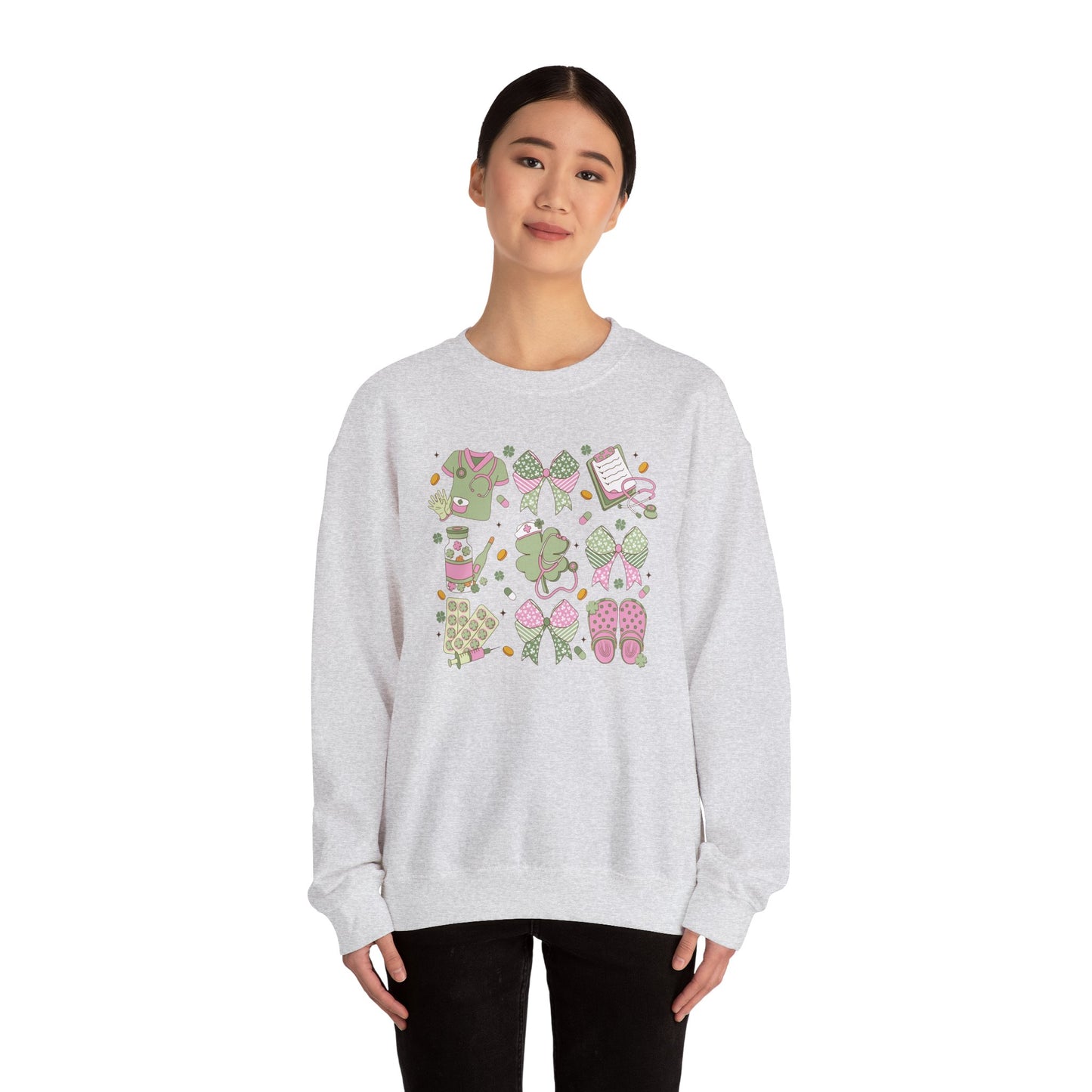 Adorable Nurse St. Patricks Day Sweatshirt,  RN sweatershirt, ER Nurse, NICU Nurse, PICU nurse, clover, lucky nurse sweatshirt.