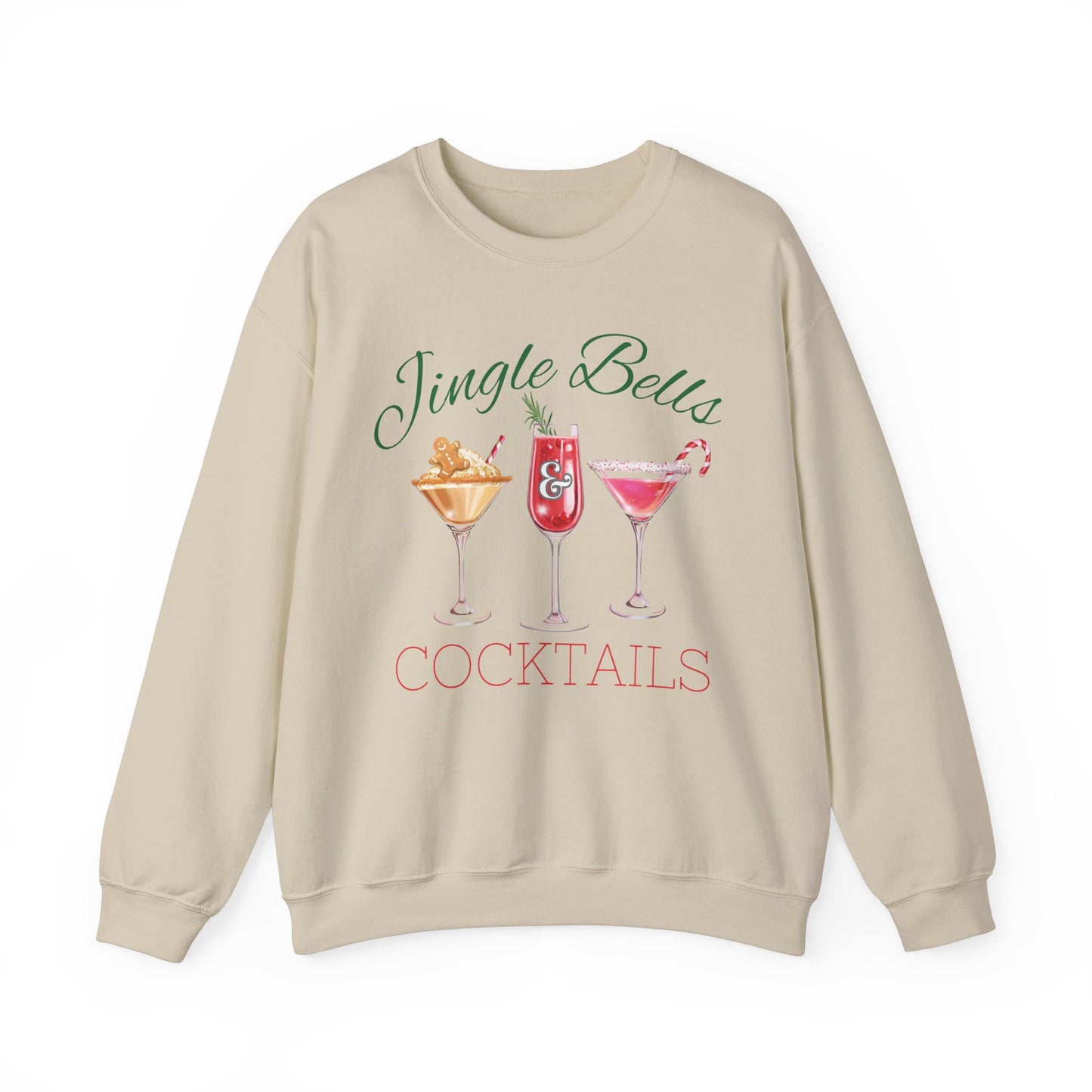 Jingle Bells &Cocktails Sweatshirt! Perfect for any holiday Party!