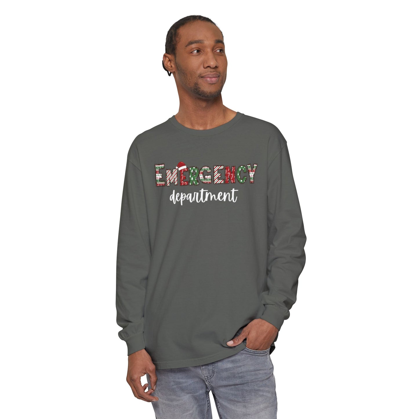 Comfort colors Christmas emergency department long sleeve, get festive with your coworkers !