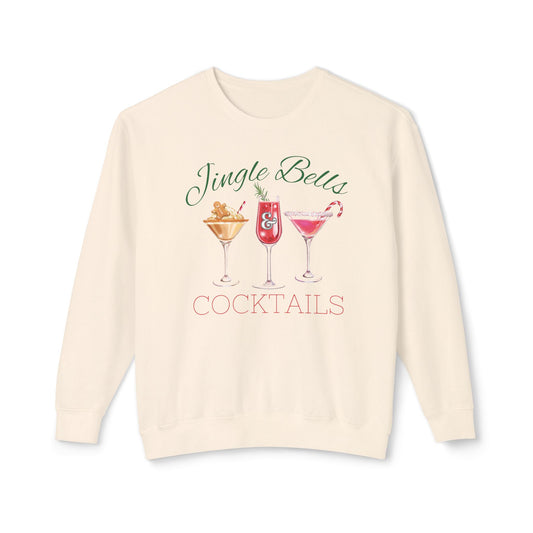 Jingle Bells &Cocktails, Cute Christmas comfort colors sweatshirt