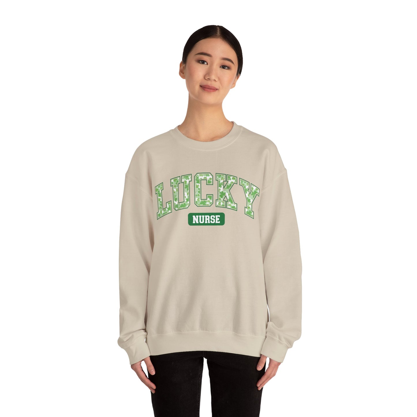 Nurse St. Patricks Day Sweatshirt, rn sweater, ER Nurse, NICU Nurse, PICU nurse, clover, lucky nurse sweatshirt.