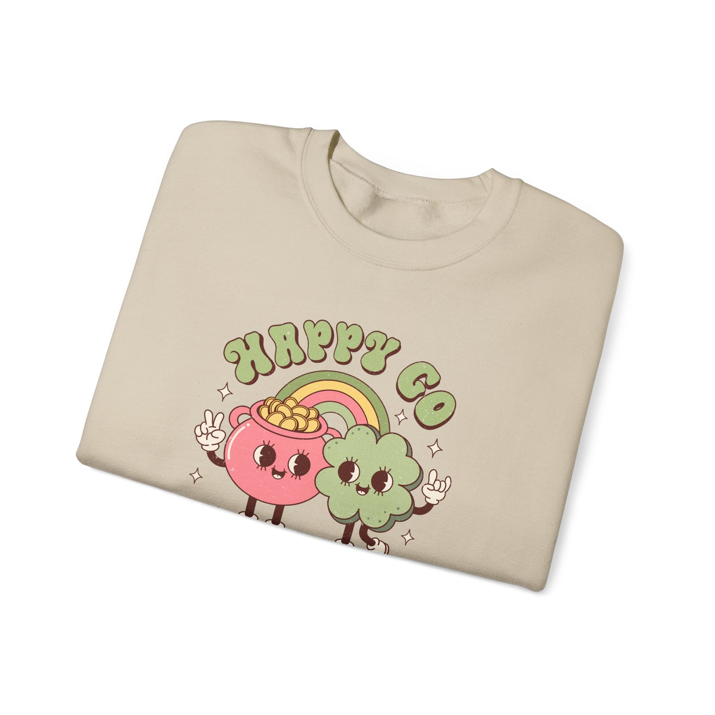 Happy Go Lucky St. Patricks Day sweatshirt, St. Pattys Nurse sweatshirt, ED RN, NICU, Teacher, Nurse Sweatshirt, Retro St. Pattys