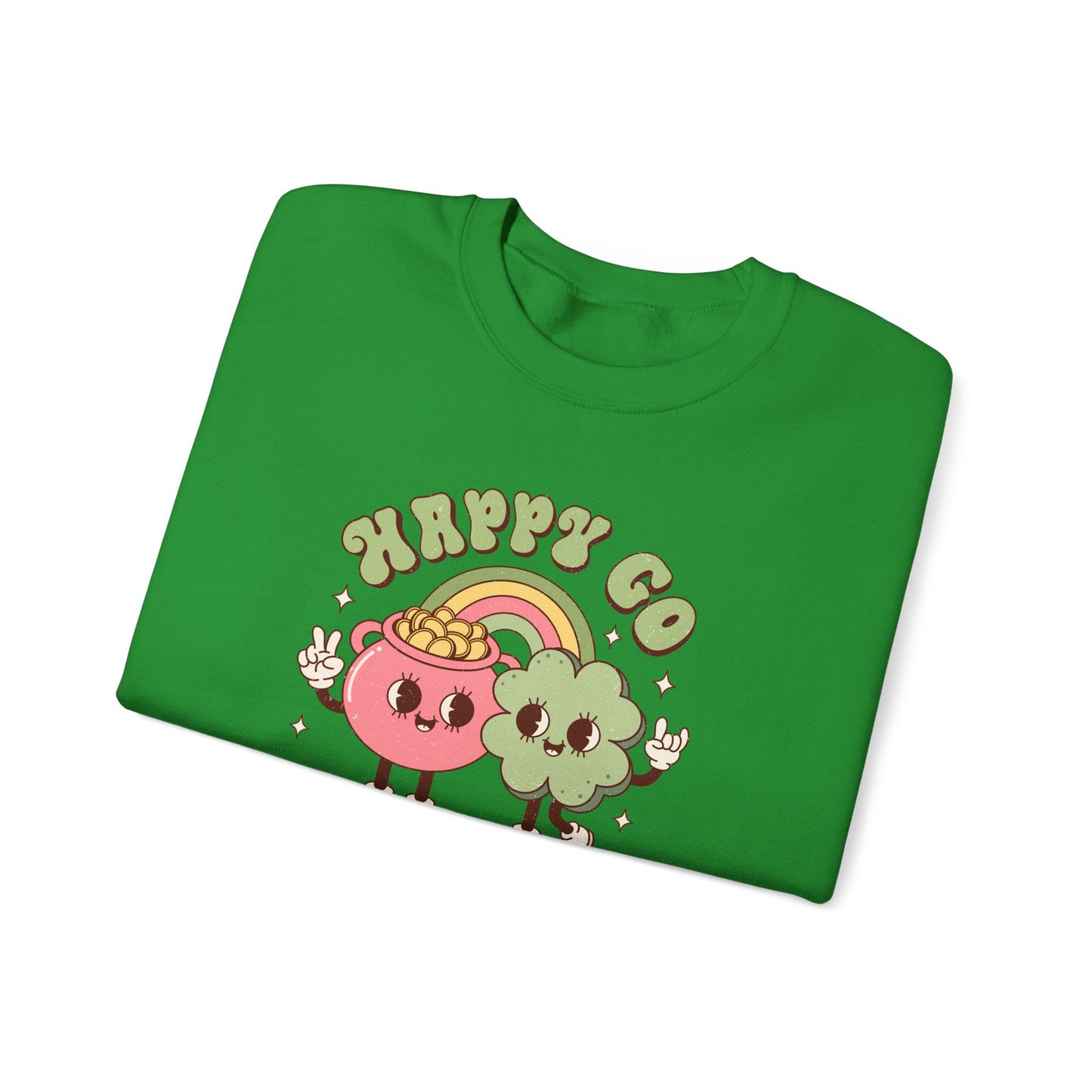 Happy Go Lucky St. Patricks Day sweatshirt, St. Pattys Nurse sweatshirt, ED RN, NICU, Teacher, Nurse Sweatshirt, Retro St. Pattys