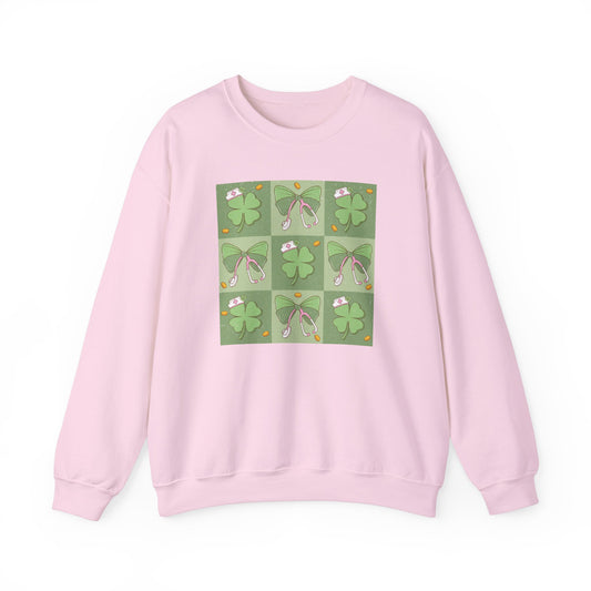 Cute Plaid Nurse St. Patricks Day Sweatshirt,  RN sweatershirt, ER Nurse, NICU Nurse, PICU nurse, clover, lucky nurse sweatshirt.