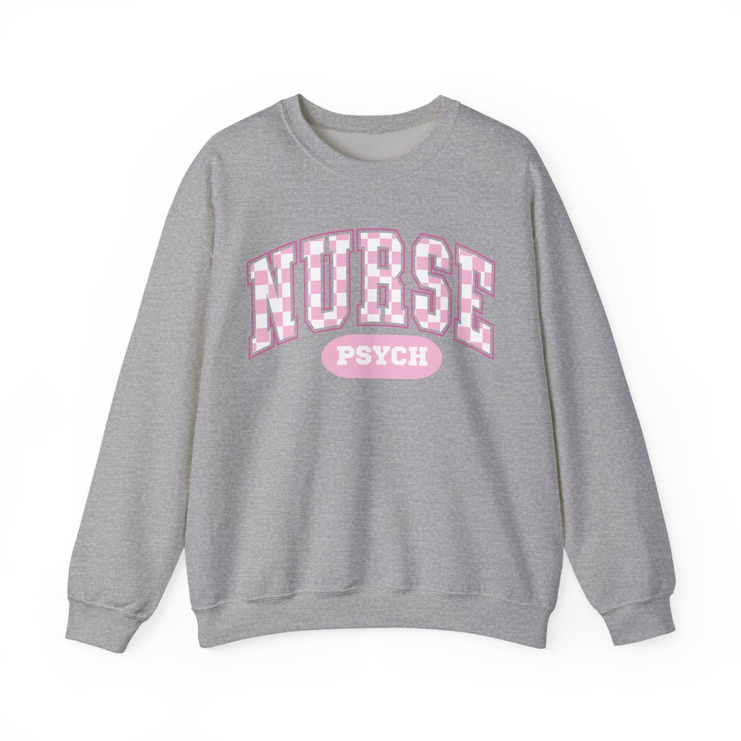 Psych Nurse Retro Checkered Varsity Letter Nurse Sweatshirt