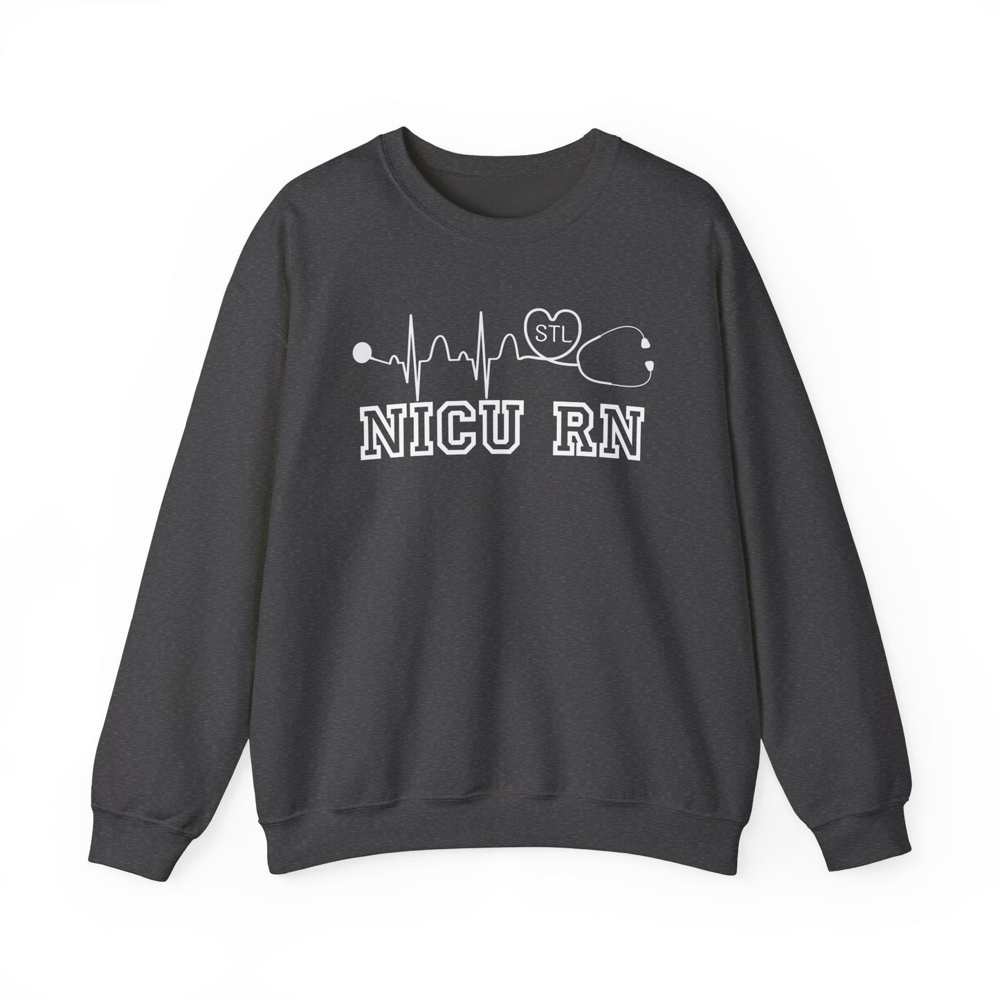 STL NICU RN Comfy Gildan Sweatshirt, EKG STL  love, wear out or at work!