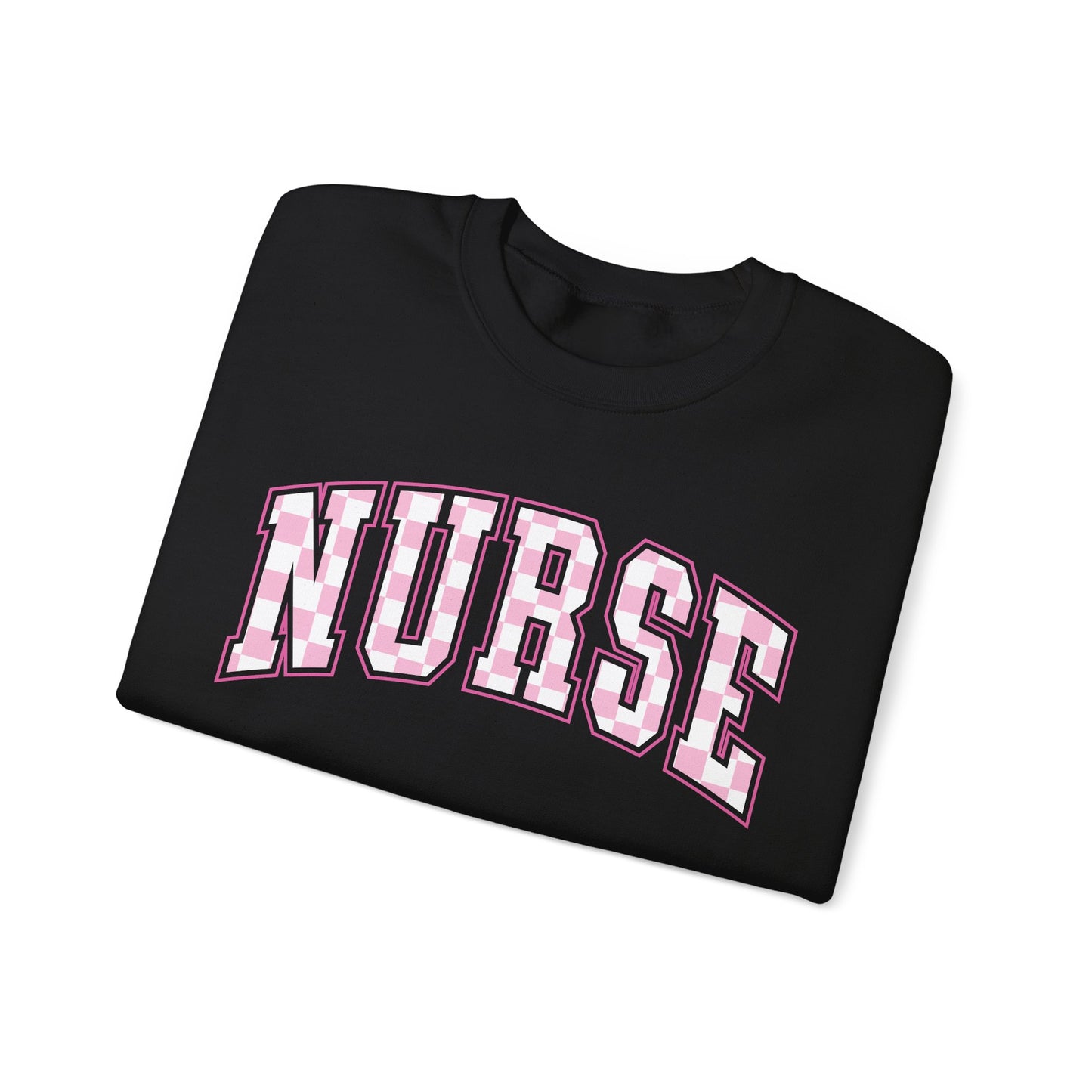 Retro Checkered Pink Nurse Gildan Sweatshirt