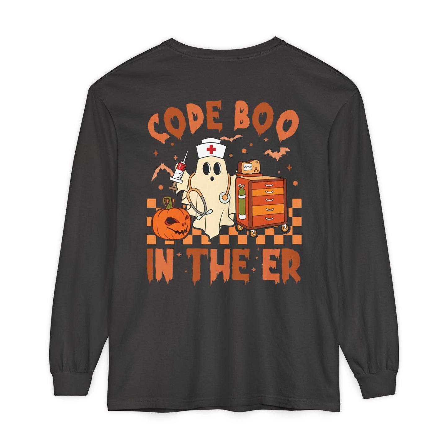 Code Boo in the ER, pediatric nurse Halloween shirt,, Comfort colors ghost nurse shirt, Peds nurse , Spooky nurse shirt