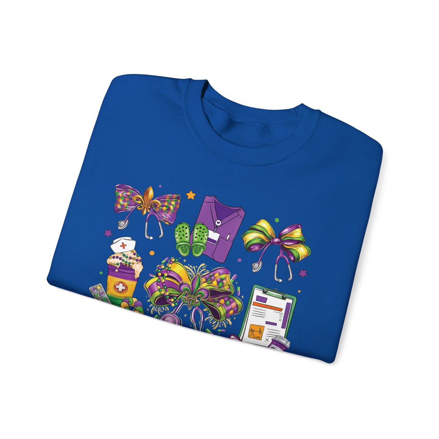 Mardi Gras Nurse Gildan Sweatshirt