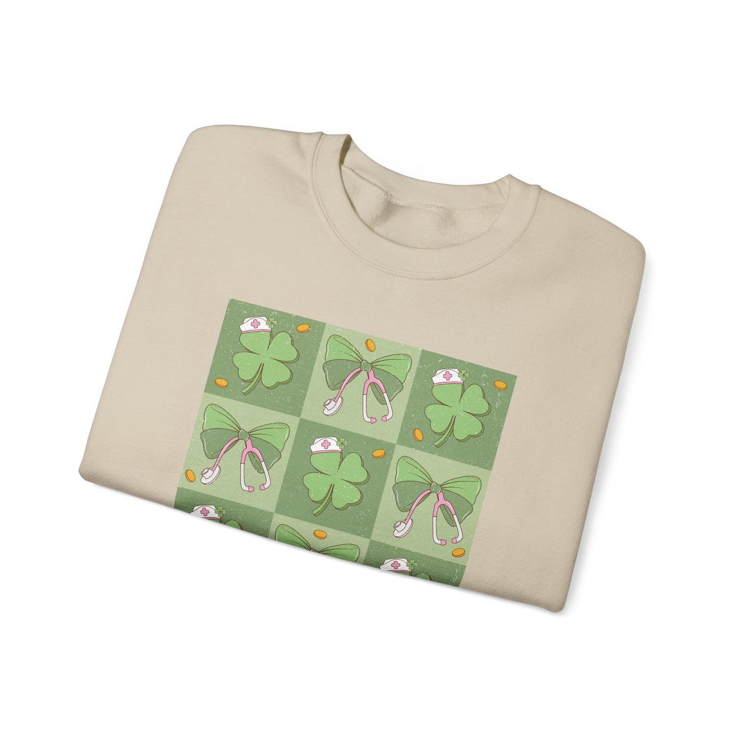 Cute Plaid Nurse St. Patricks Day Sweatshirt,  RN sweatershirt, ER Nurse, NICU Nurse, PICU nurse, clover, lucky nurse sweatshirt.