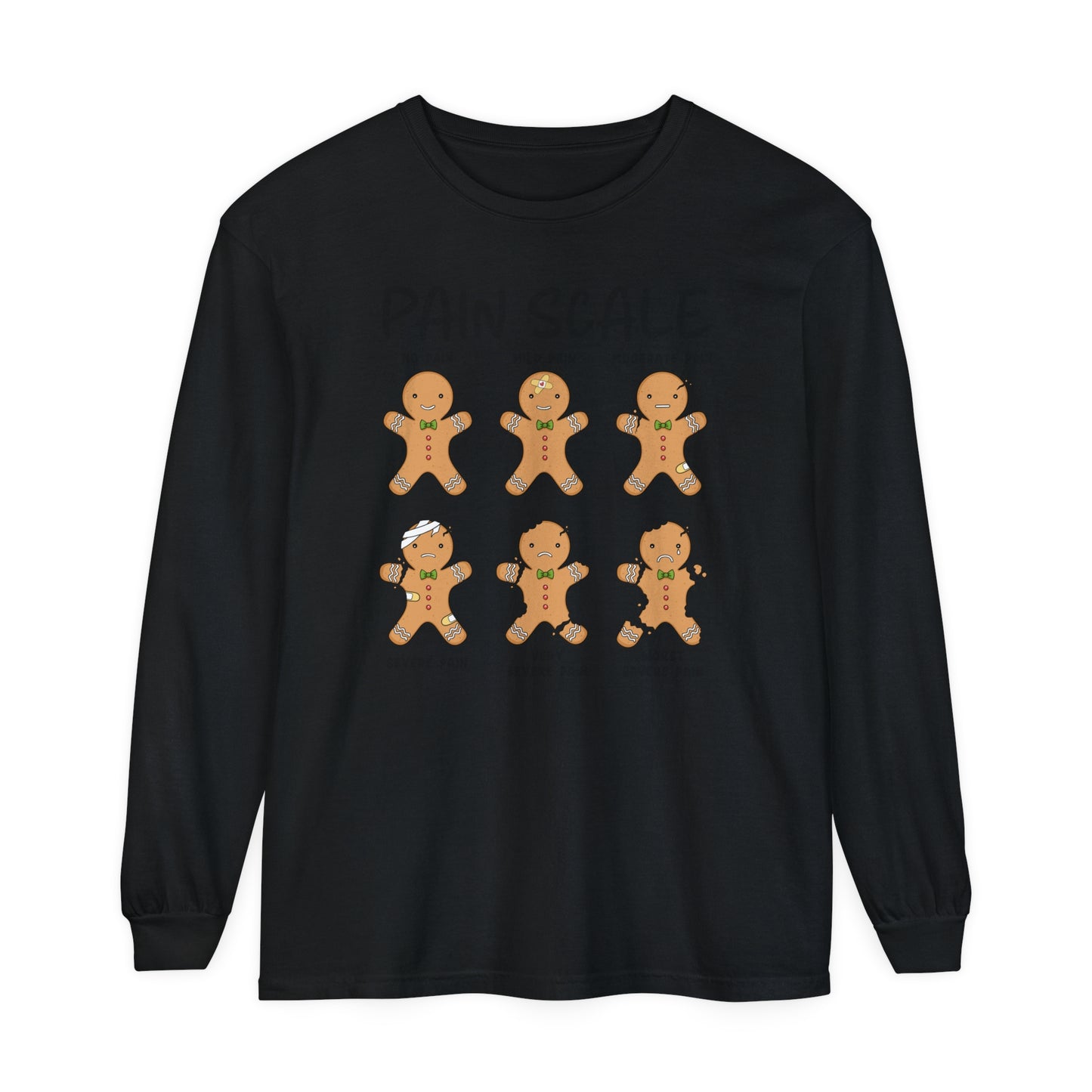 Christmas Nurse  Shirt, Gingerbread Nurse Shirt, Pain Scale, funny nurse Christmas Long Sleeve, Nurse Christmas, Christmas comfort colors,