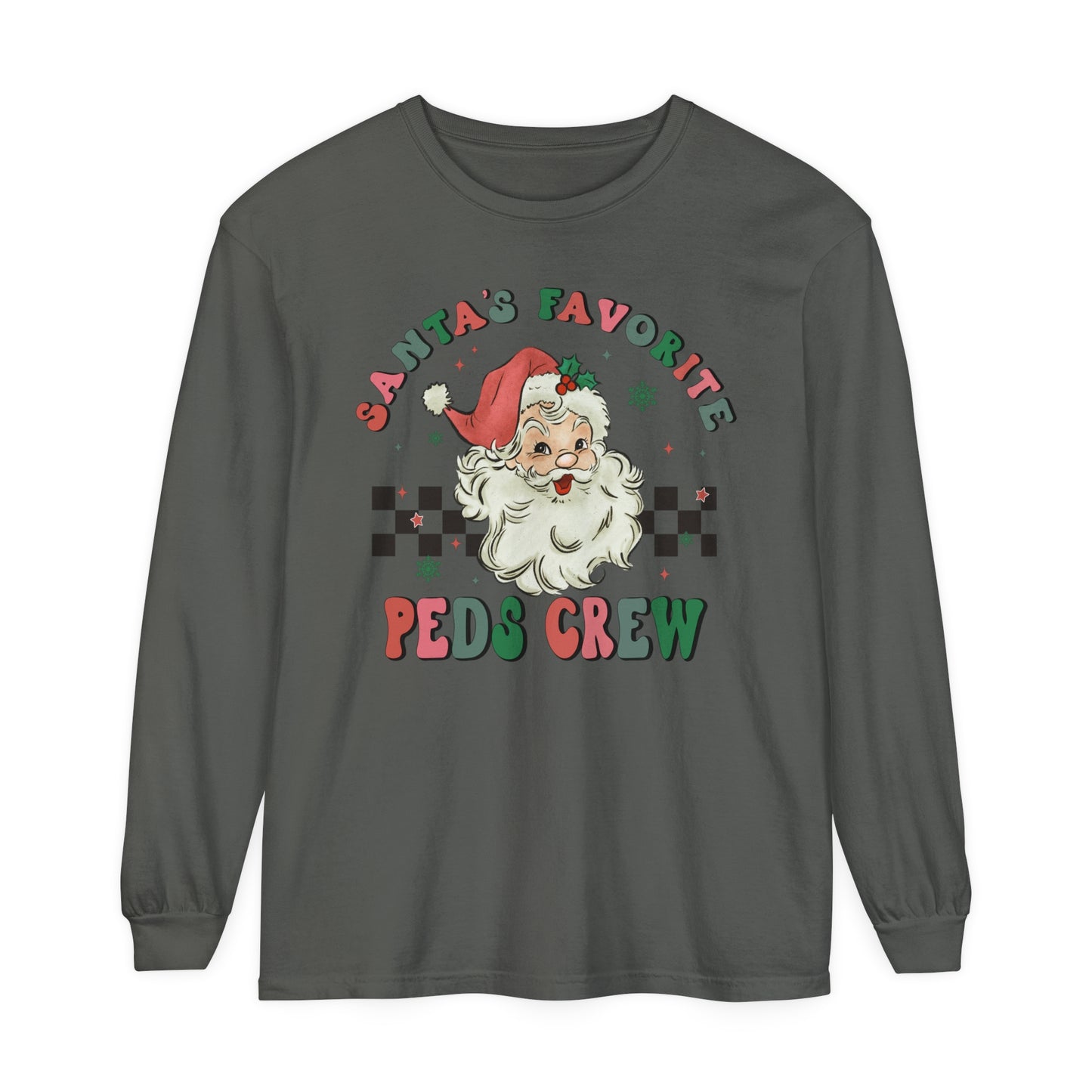 Pediatric Nurse Christmas Long Sleeve Shirt, Santa shirt, Nurse Christmas, Christmas comfort colors, Pediatric Department shirt