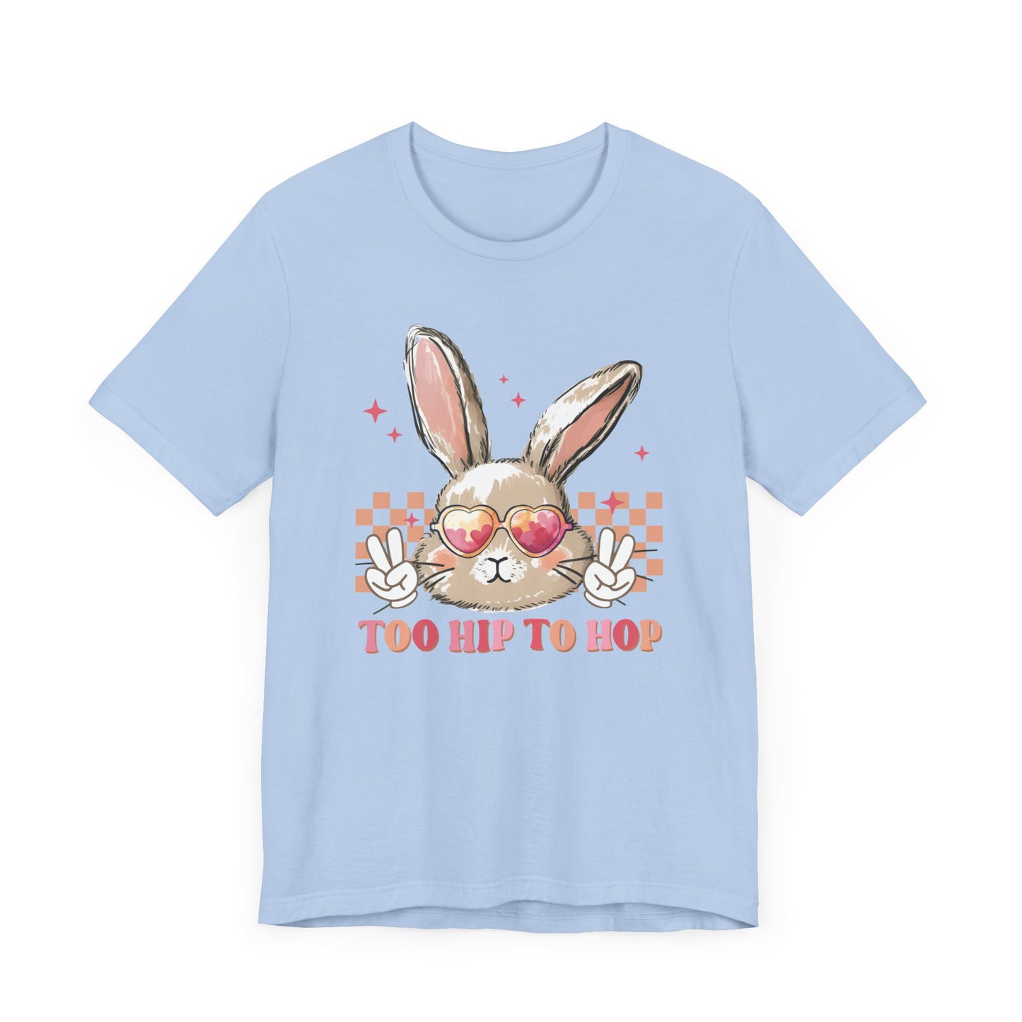 Too Hip to Hop Easter Women Shirt, Retro Chick, Nurse shirt, teacher shirt, Easter nurse, punny shirt, funny woman shirt.