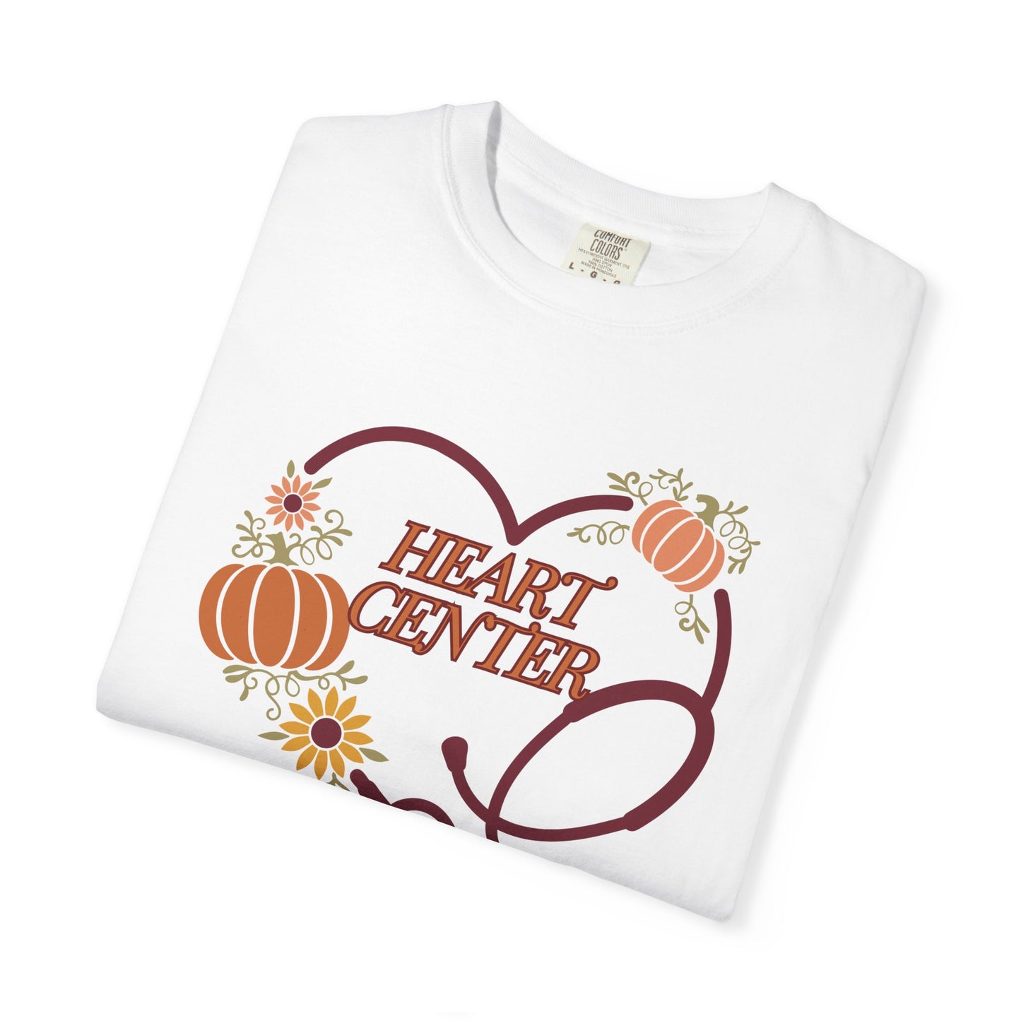 Fall heart center  Stethoscope heart, fall shirt, gift for nurse,cute holiday shirt, comfort colors, thanksgiving shirt