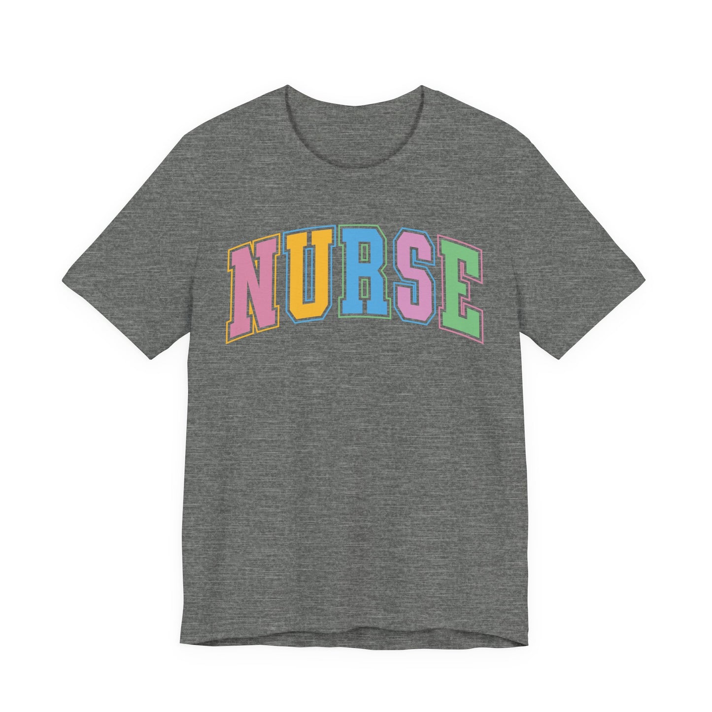 Multi Color Nurse Varsity Letter Tshirt, NICau, PICU, emergency department, labor and delivery