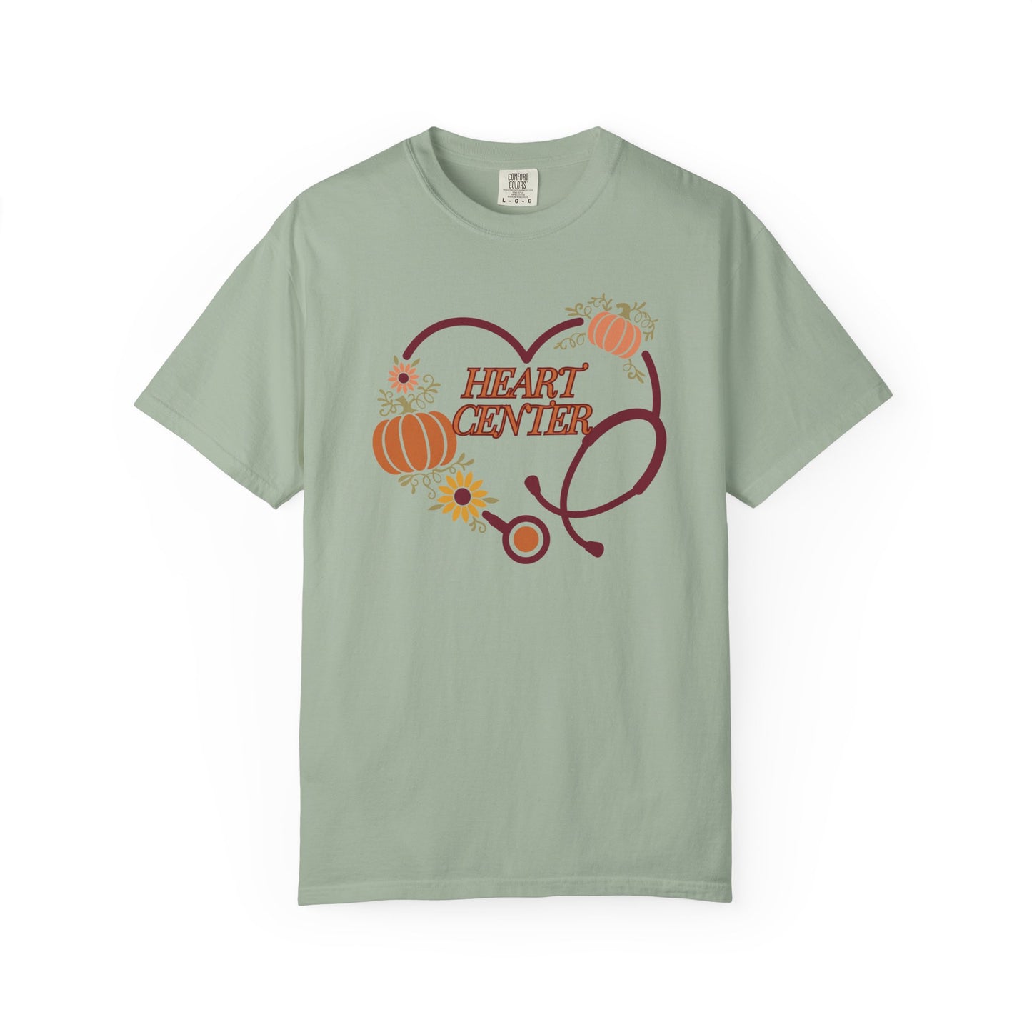 Fall heart center  Stethoscope heart, fall shirt, gift for nurse,cute holiday shirt, comfort colors, thanksgiving shirt