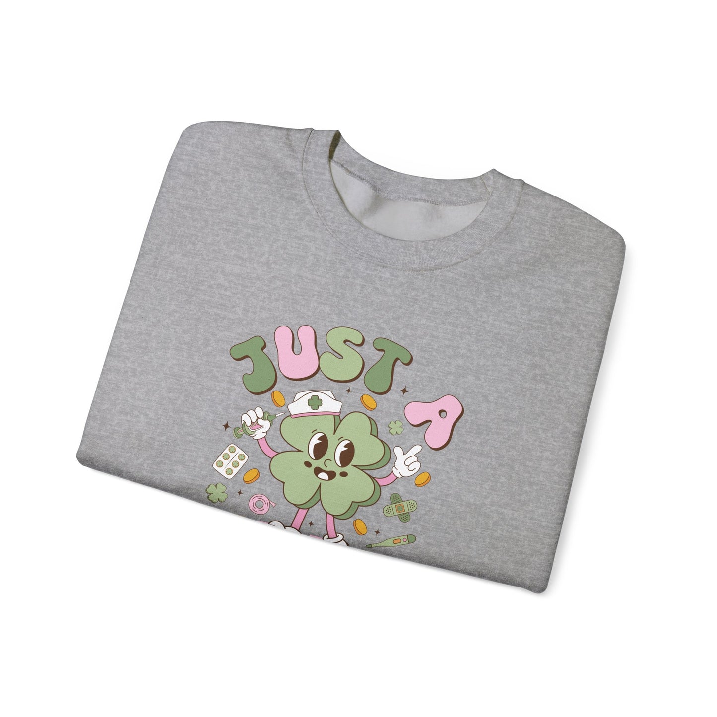 Just a little pinch Adorable Nurse St. Patricks Day Sweatshirt,  RN sweatershirt, ER Nurse, NICU Nurse, PICU nurse, clover, lucky nurse sweatshirt.