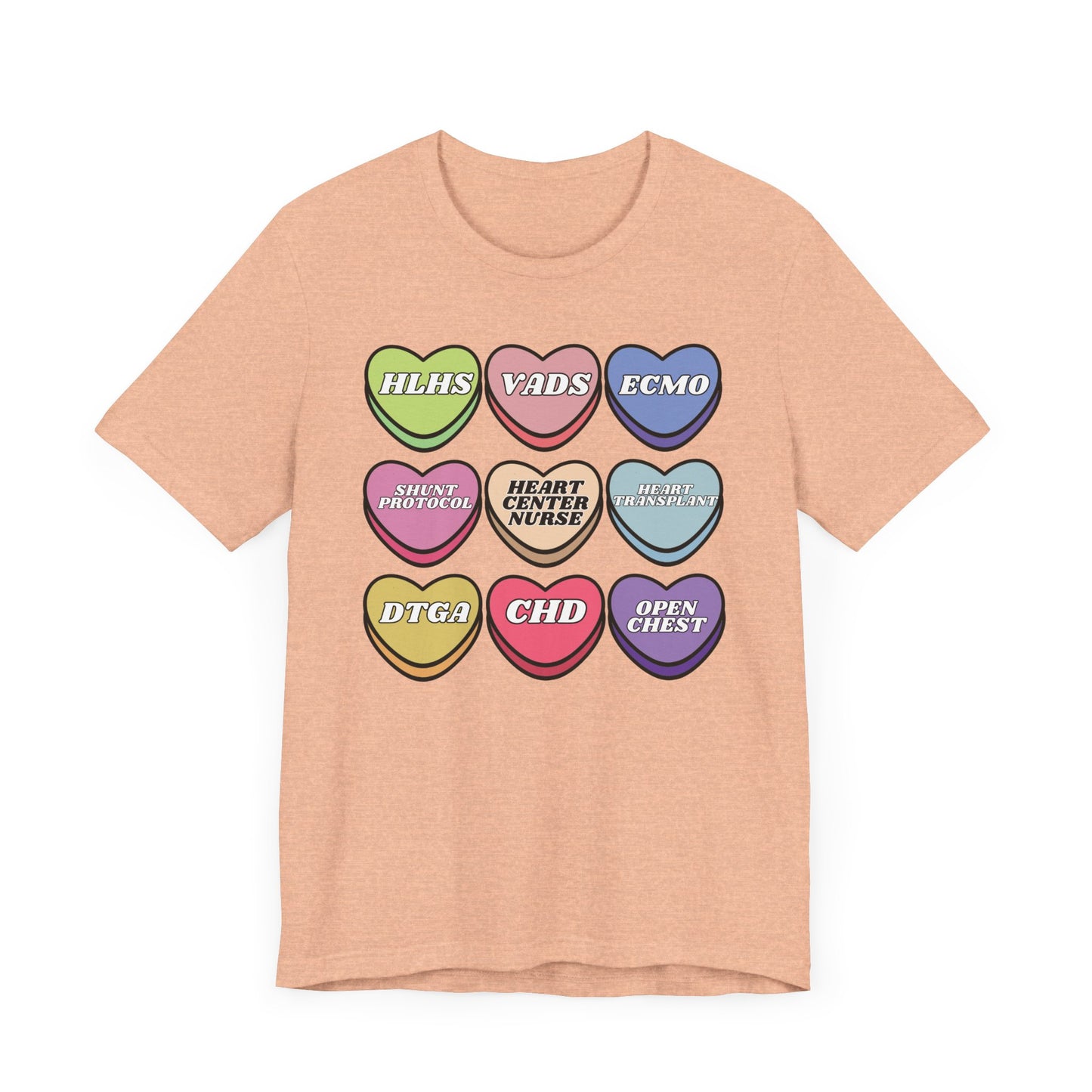 Heart Center Nurse Valentine’s Day comfy Bella Canvas T shirt , Cute Candy Heart Sayings, match your coworkers this Valentine’s Day