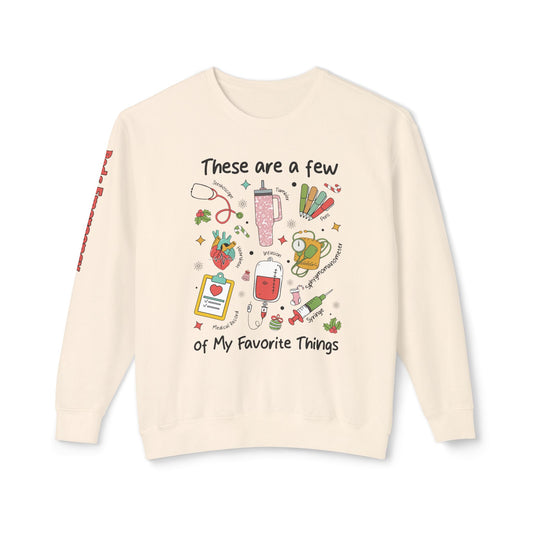 Pediatric Emergency Christmas Sweatshirt, nurse favorite things, comfort colors sweatshirt