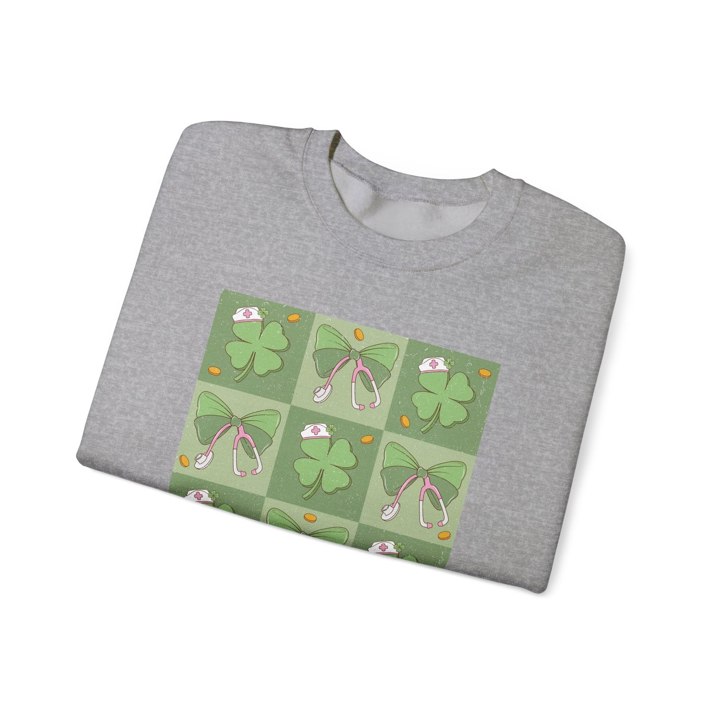 Cute Plaid Nurse St. Patricks Day Sweatshirt,  RN sweatershirt, ER Nurse, NICU Nurse, PICU nurse, clover, lucky nurse sweatshirt.
