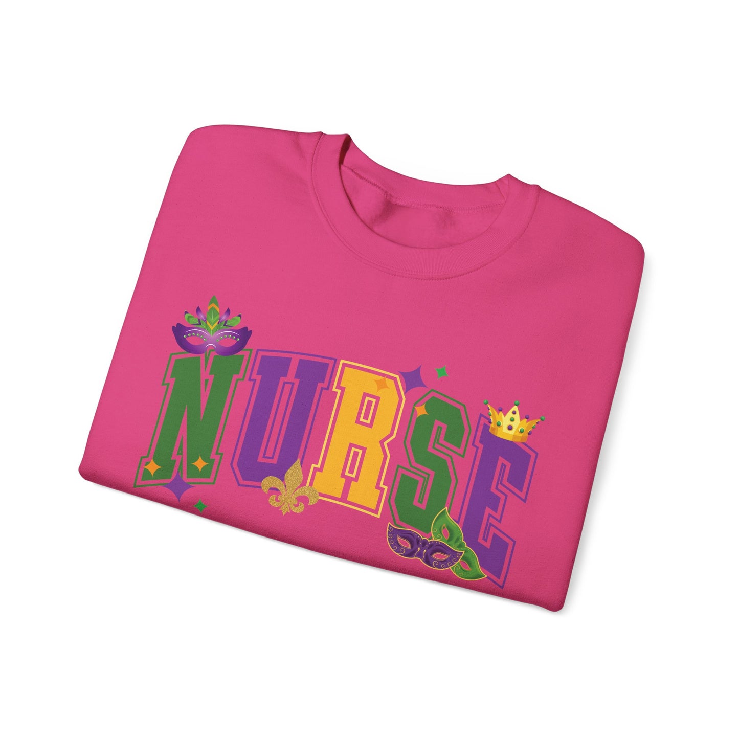 Mardi Gras Nurse Gildan Sweatshirt