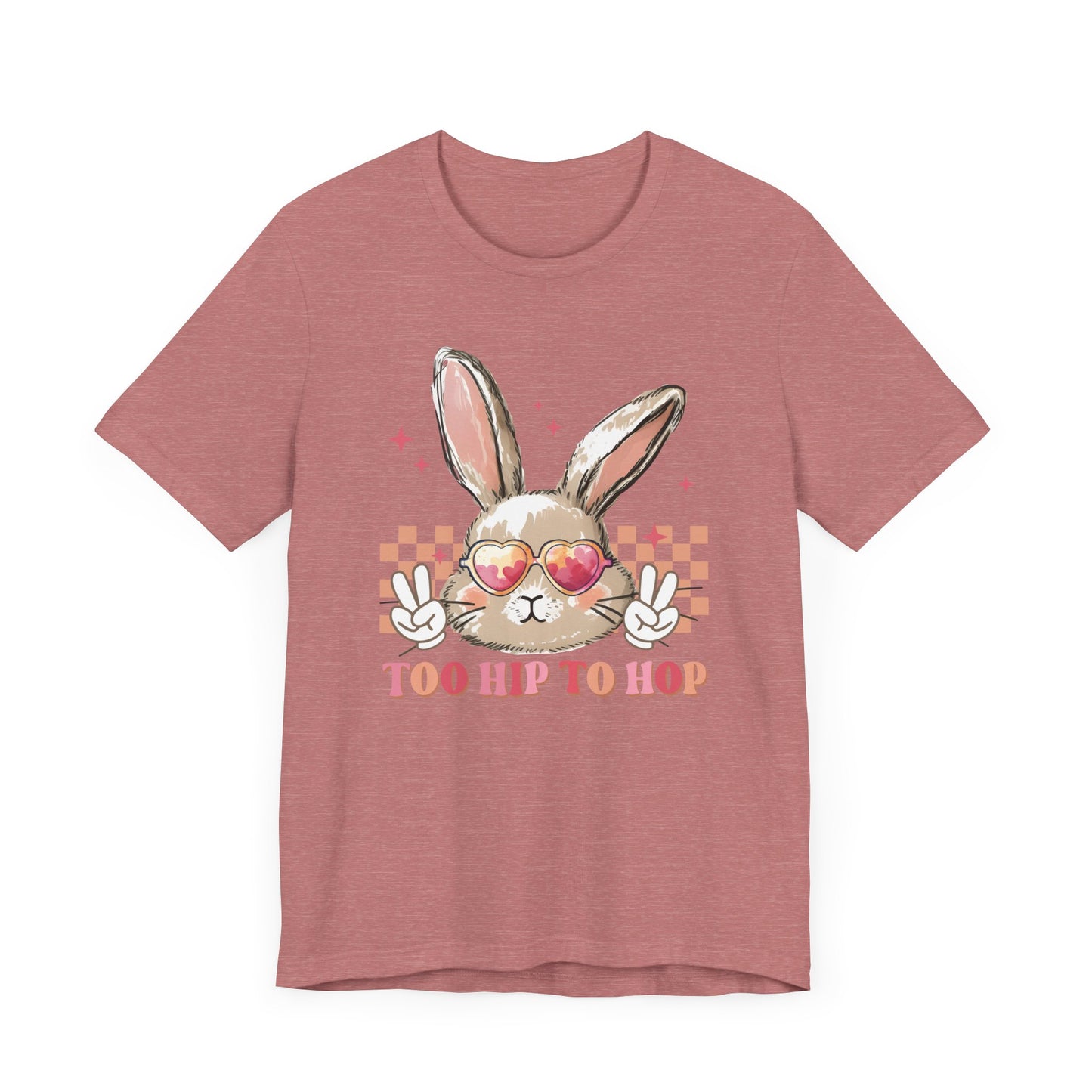 Too Hip to Hop Easter Women Shirt, Retro Chick, Nurse shirt, teacher shirt, Easter nurse, punny shirt, funny woman shirt.