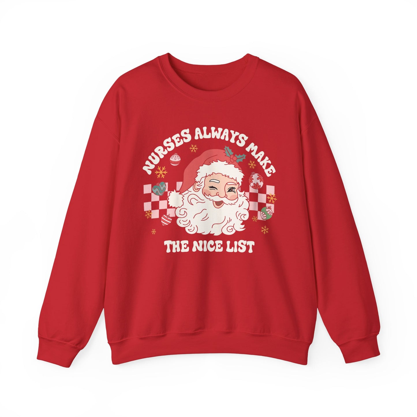 Funny Christmas Nurse Sweatshirt,  Pediatric Nurse sweatshirt,  Santas Nice List, ED Nurse, PICU nurse, NICU Nurse, Santa Sweatshirt