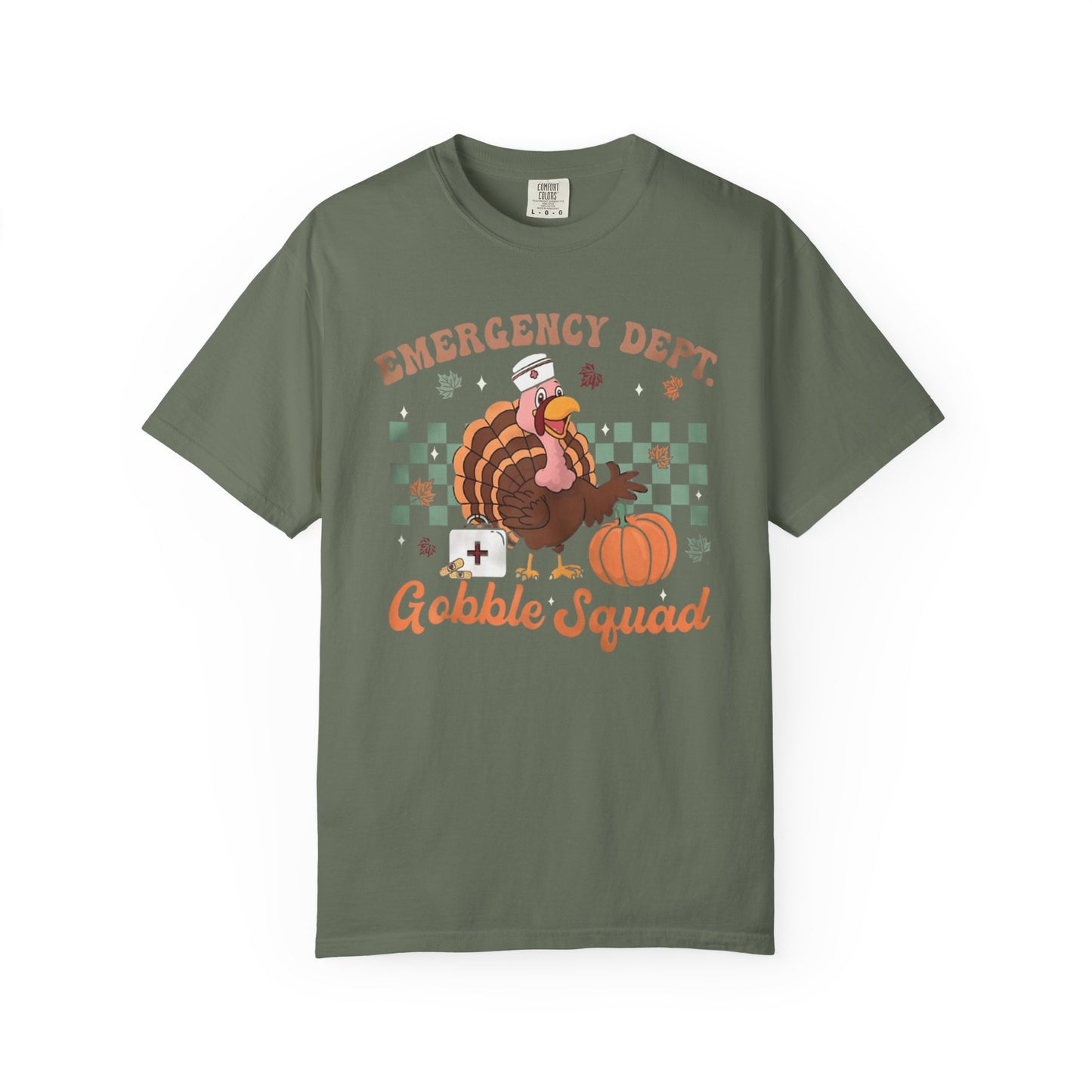 Comfort colors gobble squad tshirt, emergency gobble squad