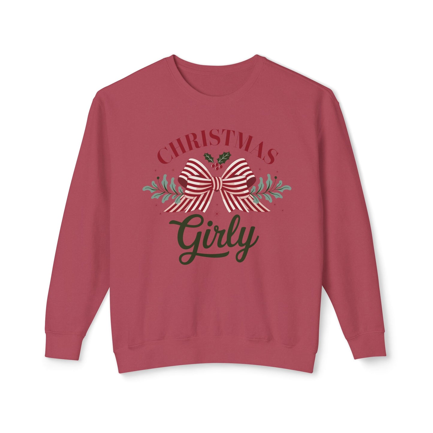 Christmas Girly, Cute Christmas comfort colors sweatshirt