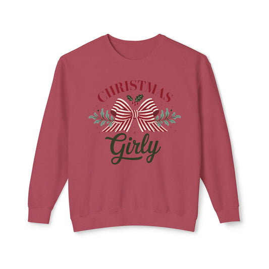 Christmas Girly, Cute Christmas comfort colors sweatshirt