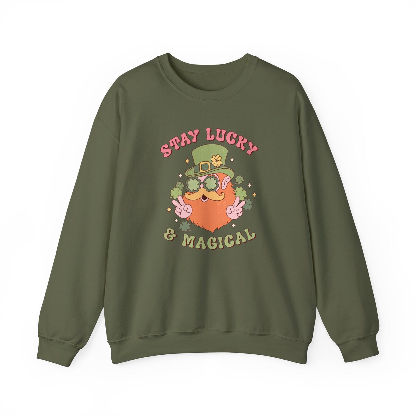 Stay Lucky and magical leprechaun Nurse St. Patricks Day Sweatshirt,  RN sweatershirt, ER Nurse, NICU Nurse, PICU nurse, clover, lucky nurse sweatshirt.