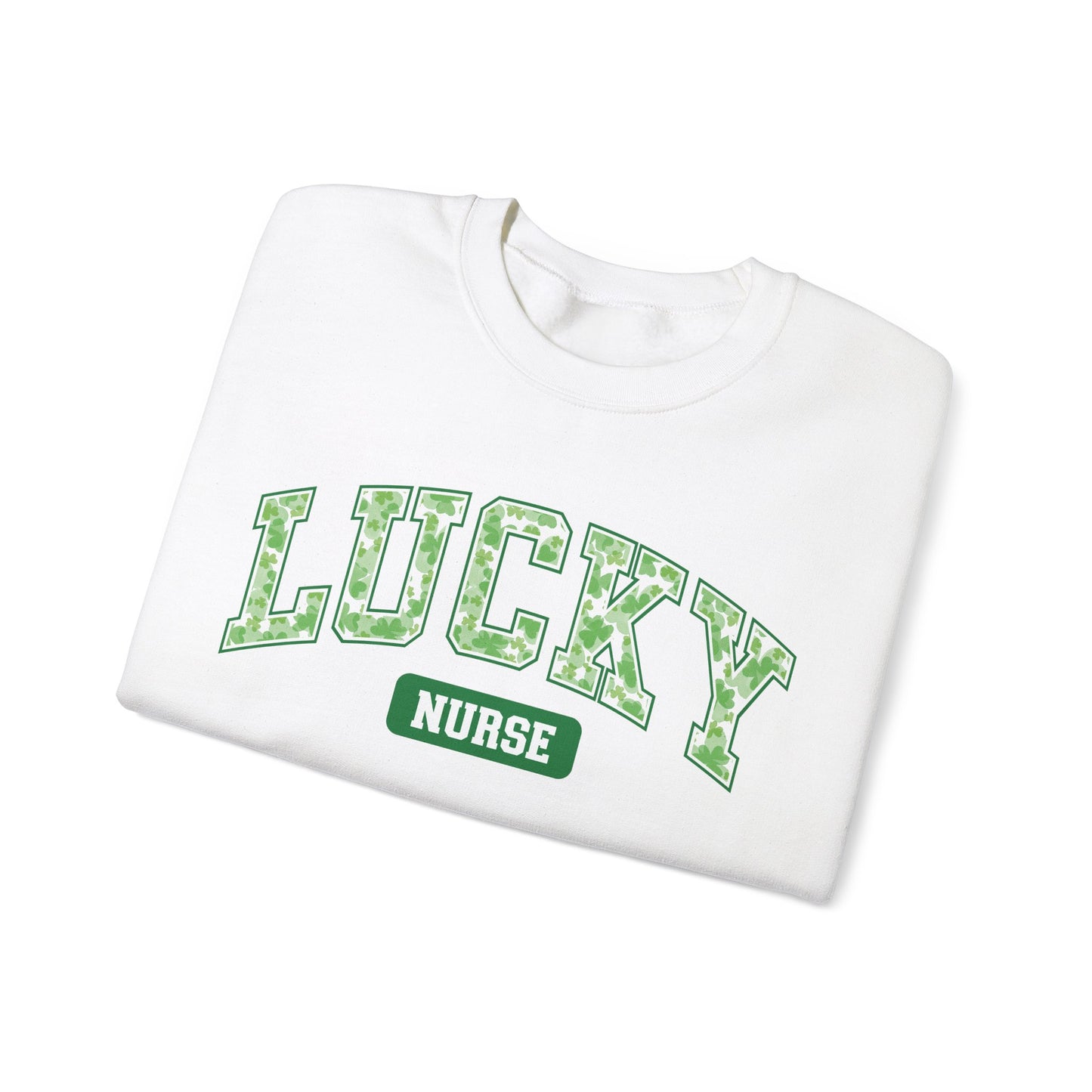 Nurse St. Patricks Day Sweatshirt, rn sweater, ER Nurse, NICU Nurse, PICU nurse, clover, lucky nurse sweatshirt.