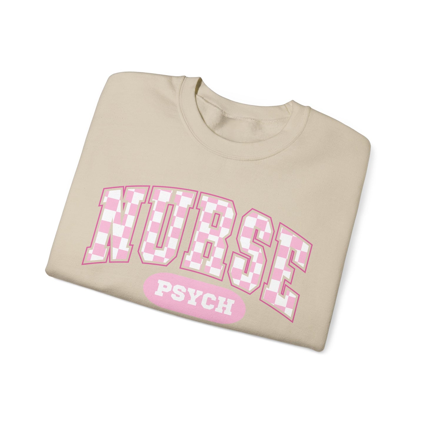 Psych Nurse Retro Checkered Varsity Letter Nurse Sweatshirt