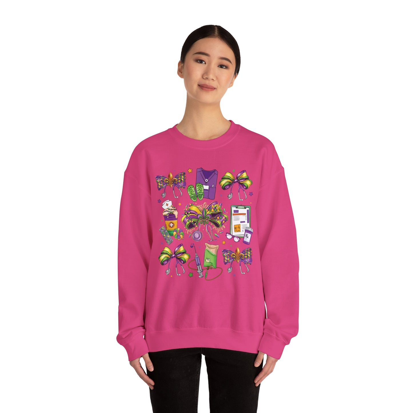 Mardi Gras Nurse Gildan Sweatshirt
