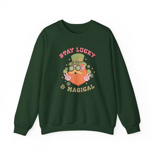 Stay Lucky and magical leprechaun Nurse St. Patricks Day Sweatshirt,  RN sweatershirt, ER Nurse, NICU Nurse, PICU nurse, clover, lucky nurse sweatshirt.