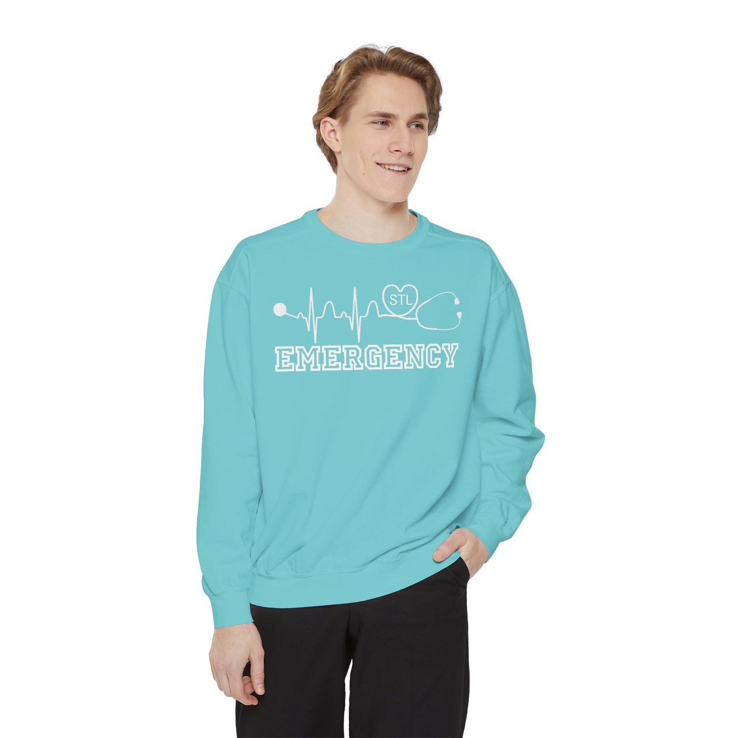 STL Emergency Room Comfort Colors Sweatshirt, EKG STL  love, wear out or at work!