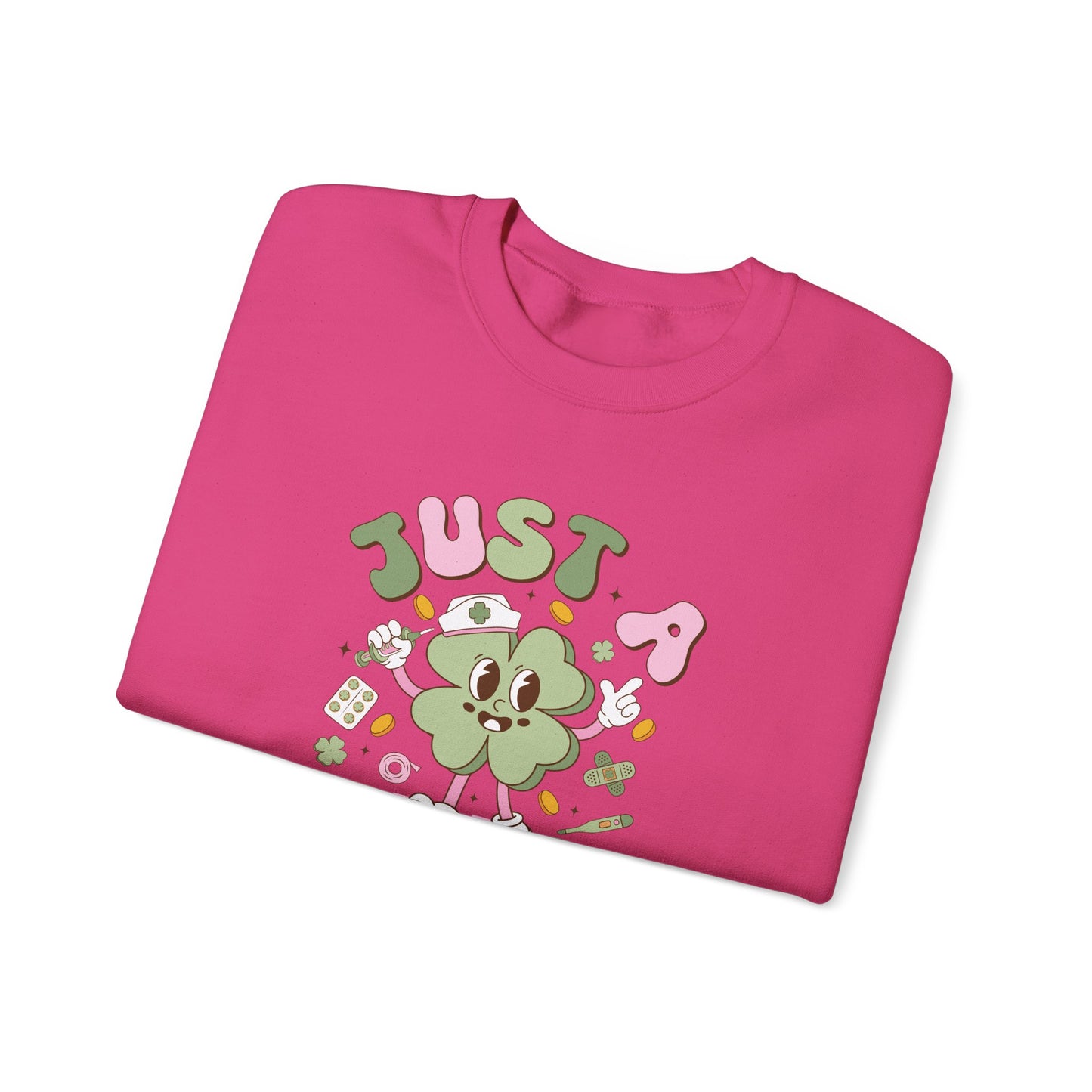 Just a little pinch Adorable Nurse St. Patricks Day Sweatshirt,  RN sweatershirt, ER Nurse, NICU Nurse, PICU nurse, clover, lucky nurse sweatshirt.