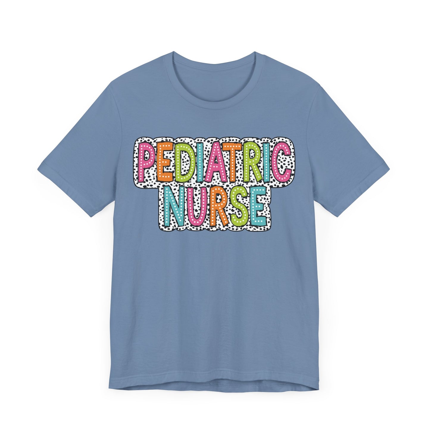 Polka dot pediatric nurse shirt, cute and bright tshirt
