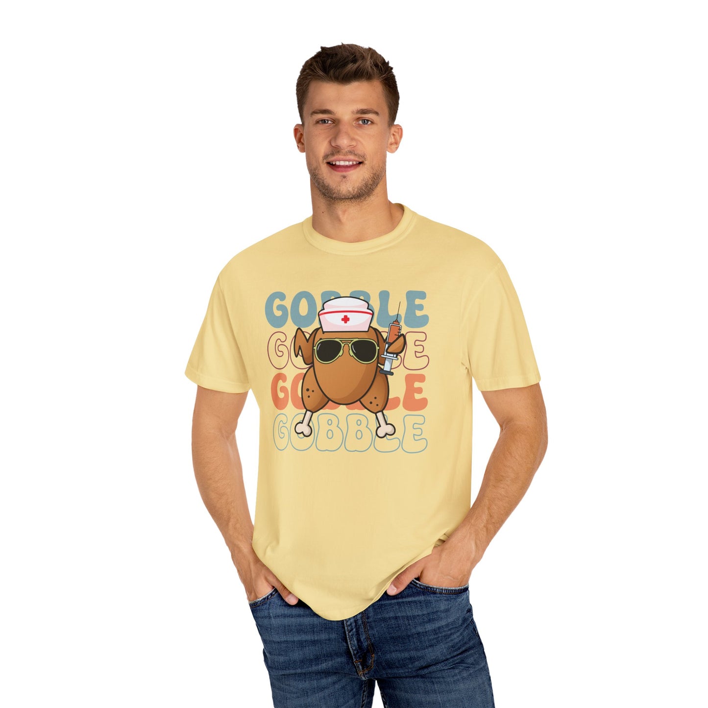 Funny gobble gobble turkey  Thanksgiving Comfort colors tshirt