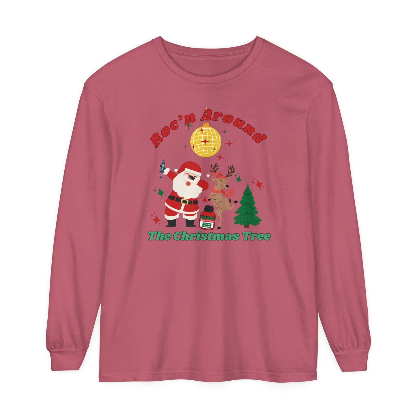Funny Santa Nurse Shirt, Nurse Christmas Long Sleeve shirt, Nurse Christmas, Christmas comfort colors, Emergency department, ICU nurse.