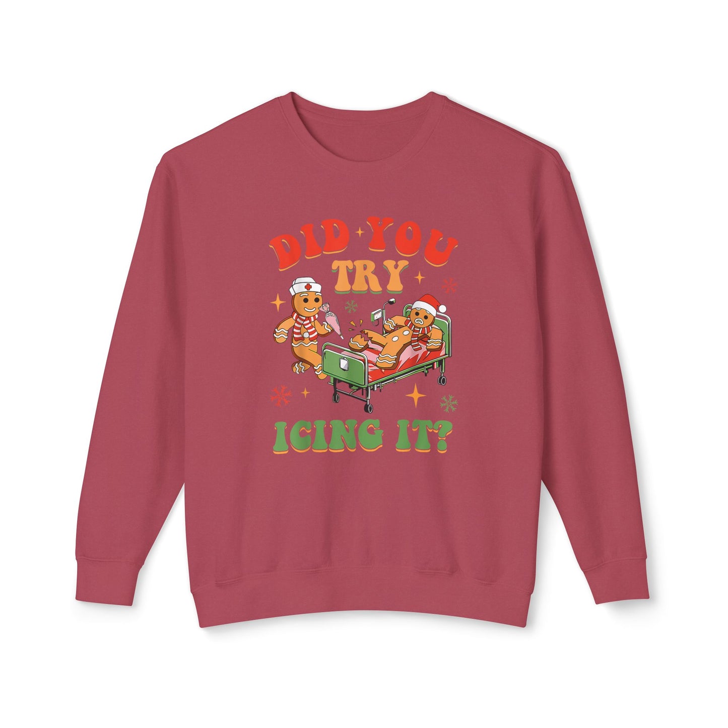 Did you try Icing It ? Comfort colors nurse funny Christmas sweater!