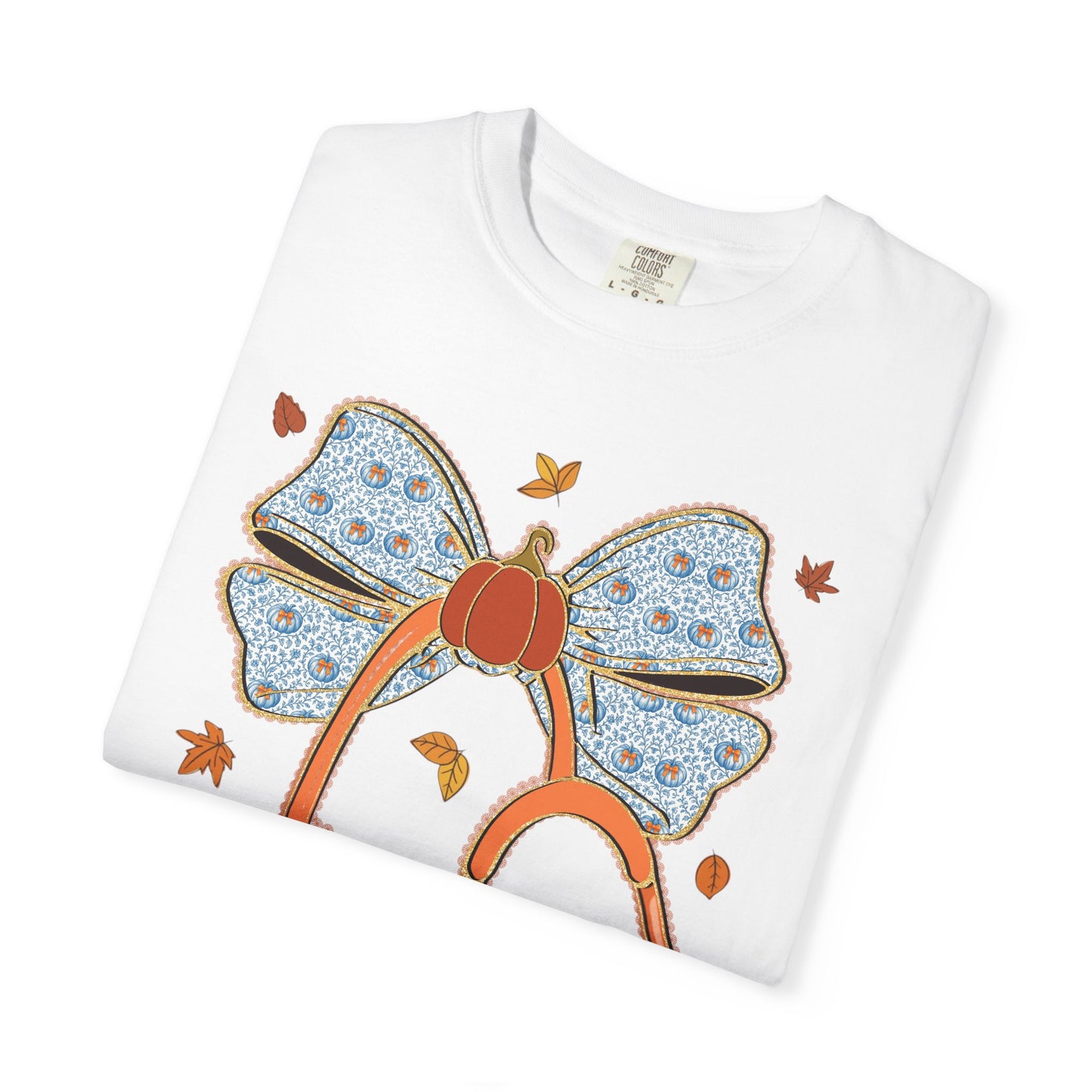 Stethoscope Bow PedsNurse Stethoscope heart, fall shirt, gift for nurse,cute holiday shirt, comfort colors, thanksgiving shirt