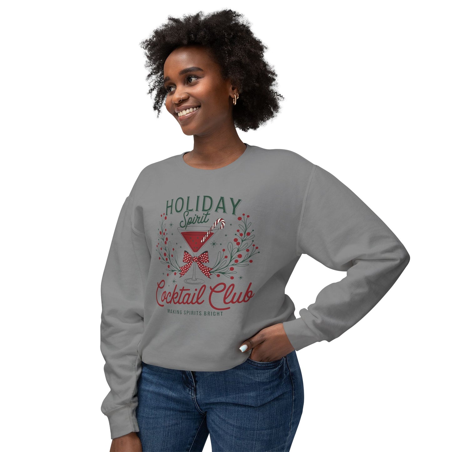 Christmas Cocktail Clubsweatshirt, Cute Christmas comfort colors sweatshirt