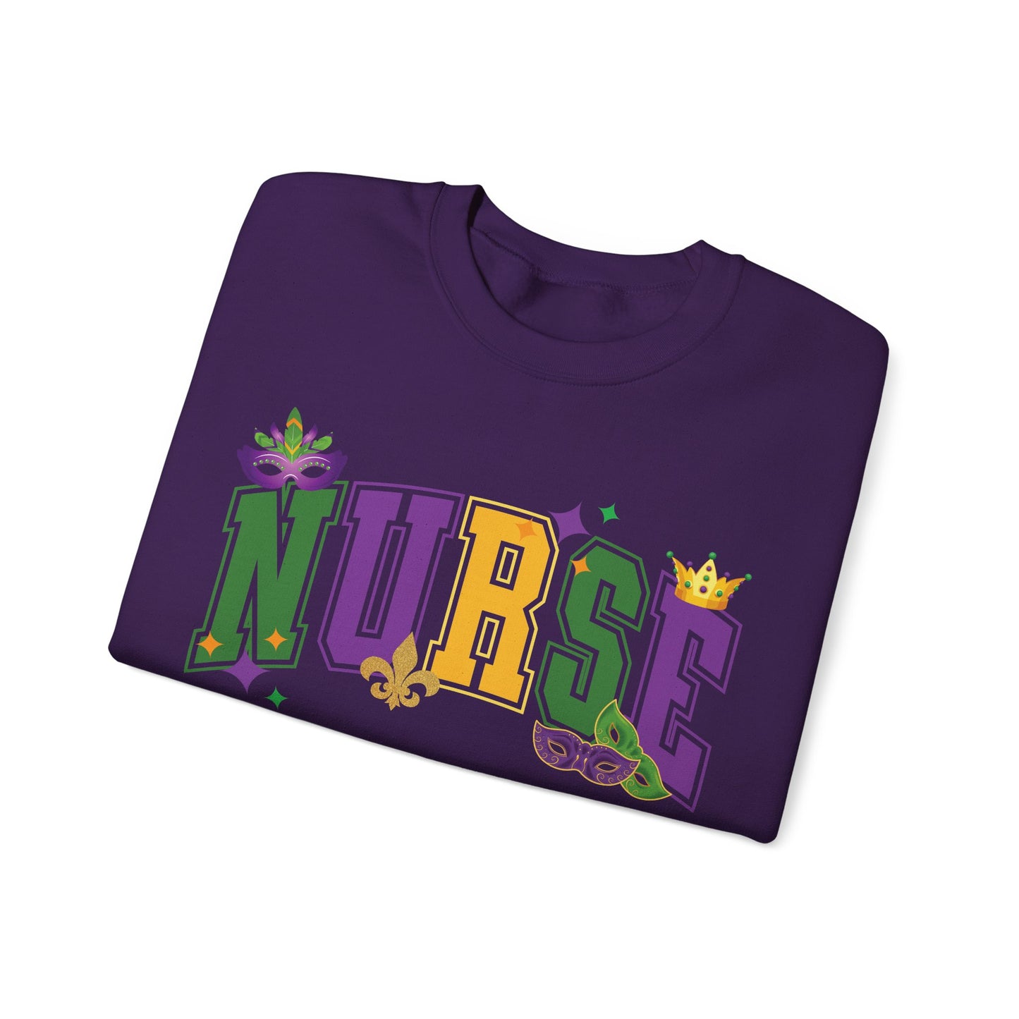 Mardi Gras Nurse Gildan Sweatshirt